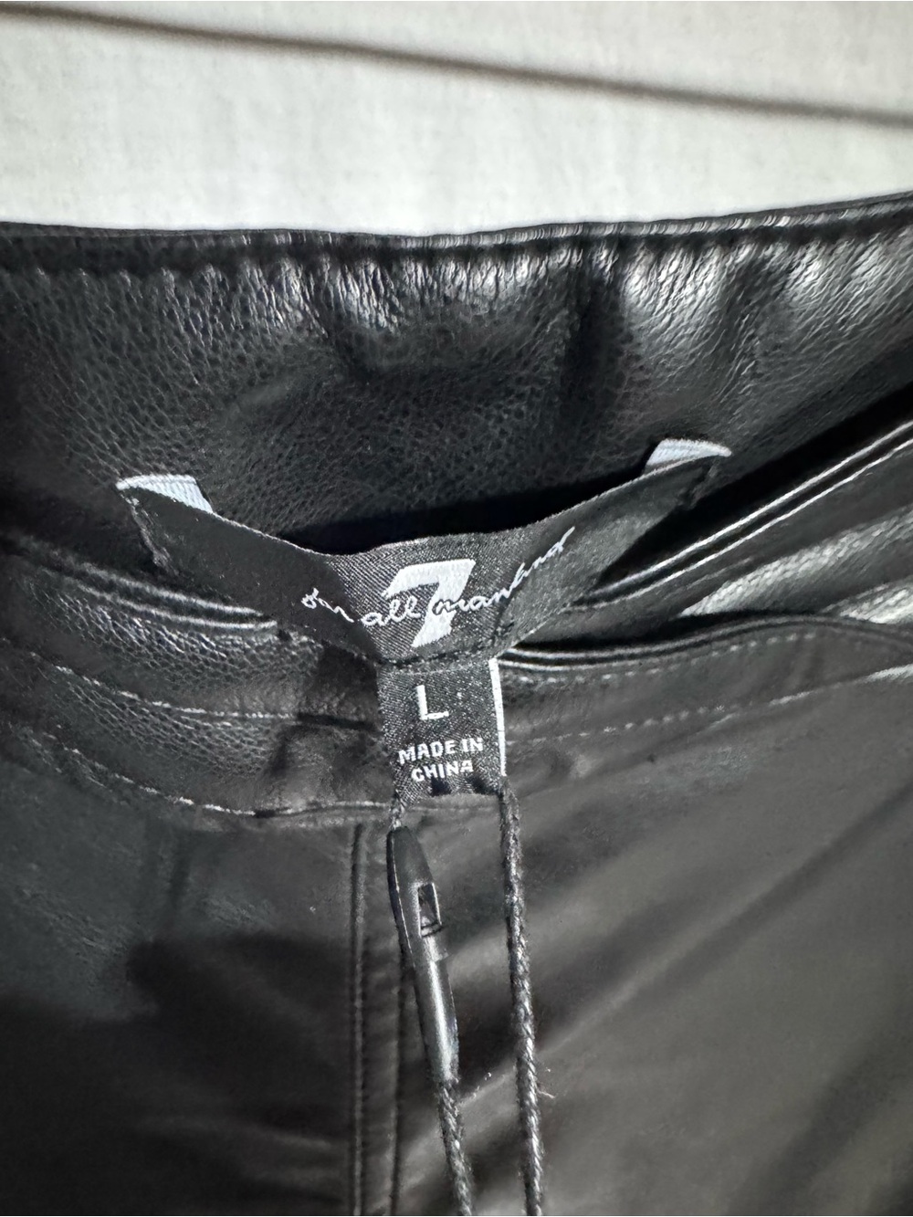 NWT 7FAM 7 For All Mankind black faux leather pant Size Large - Picture 3 of 7